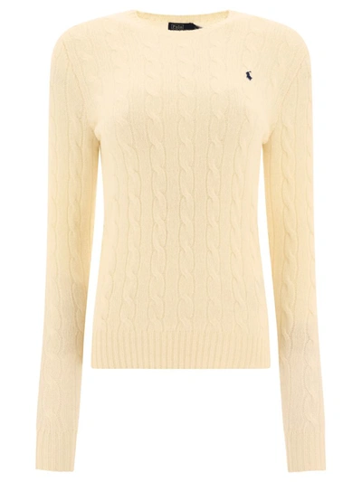 Polo Ralph Lauren "pony" Cable-knit Sweater In White