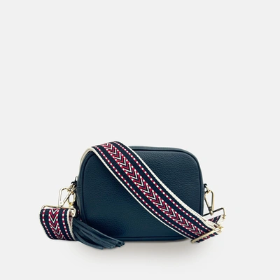 Apatchy London Dark Grey Leather Crossbody Bag With Gold Chain Strap