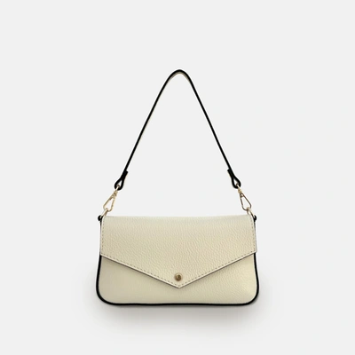 Apatchy London The Munro Stone Leather Shoulder Bag In White