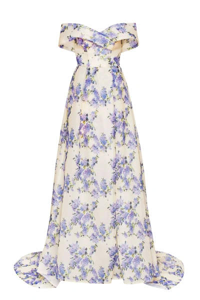 Milla Hydrangea Chic Off-the-shoulder Floral Maxi Dress