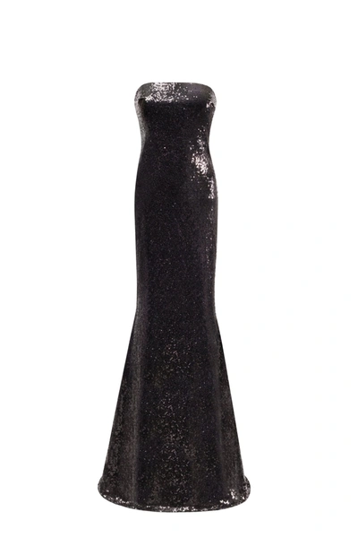 Milla Sequined Strapless Maxi Dress In Black