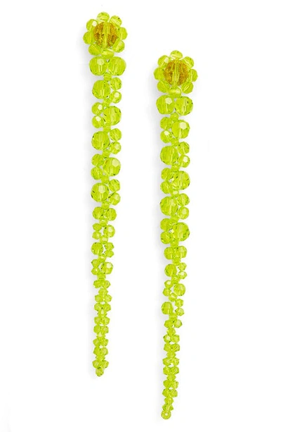 Simone Rocha Beaded Drop Earrings In Green