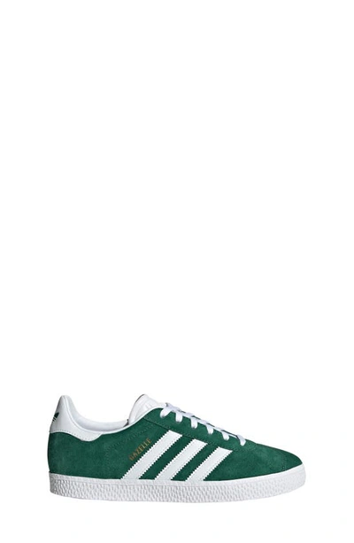 Adidas Originals Kids' Gazelle Sneaker In Dark Green/ Cloud White/ White