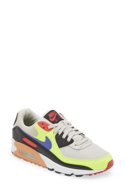 Nike Air Max 90 Sneaker In Bone/ Ultramarine/ Volt/ Black