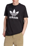 Adidas Originals Lifestyle Trefoil Graphic T-shirt In Black/ White