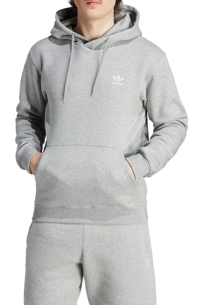Adidas Originals Essentials Lifestyle Hoodie In Medium Grey Heather
