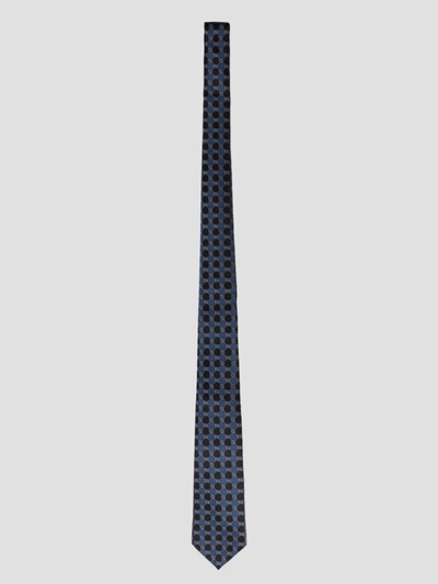Gucci Interlocking G Check Tie In Blue
