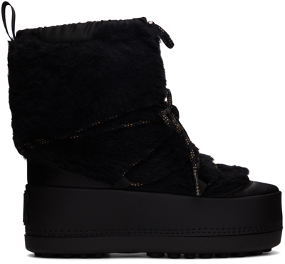 Max Mara Teddy Shearling Ankle Boots In Nero