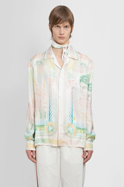 Casablanca La Monnaie Convertible-collar Printed Silk-twill Shirt In Multicolor