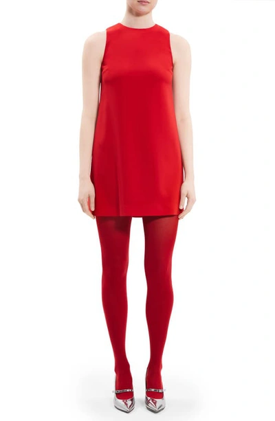 Theory Sleeveless Admiral Crepe Mini Shift Dress In Geranium