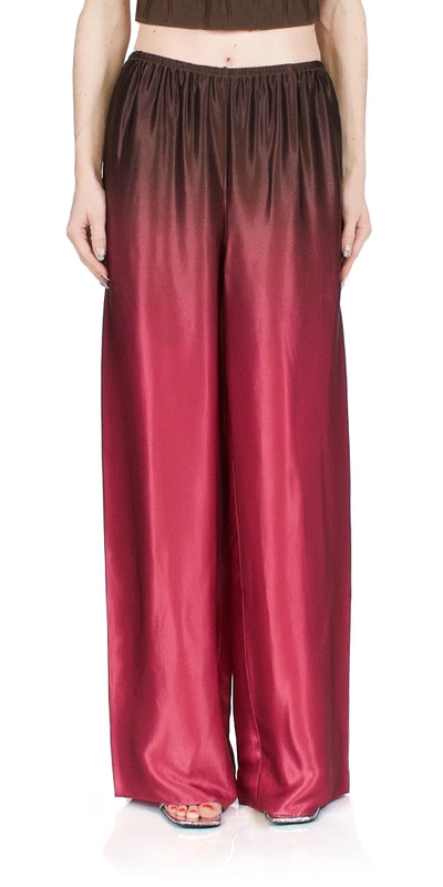 Vince Ombré Printed Satin Pants In Beet/dark Night Fig In Multi