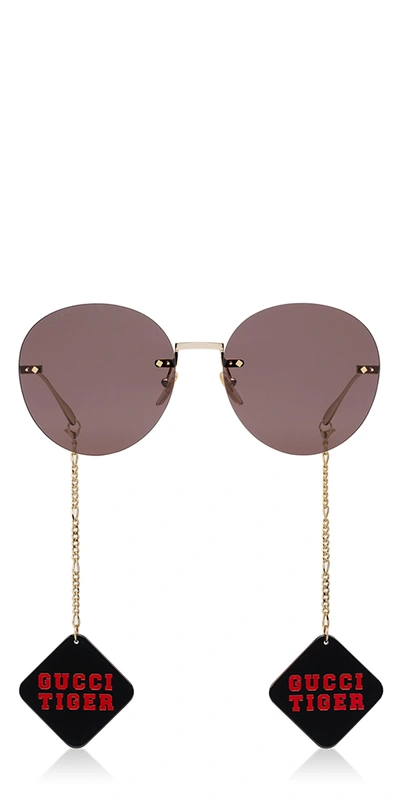 Gucci Tiger Round Sunglasses With Pendant