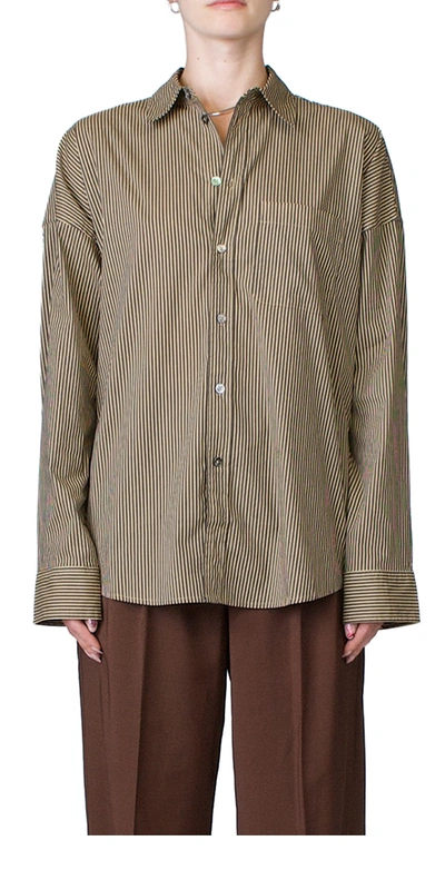 6397 Uniform Top Tan/grey Stripe