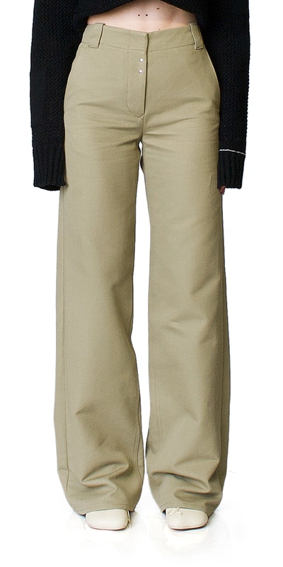 Mm6 Maison Margiela Wide Leg Khaki Pants