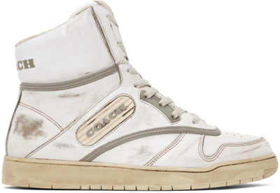 Coach C202 High Top Sneaker In Optic White