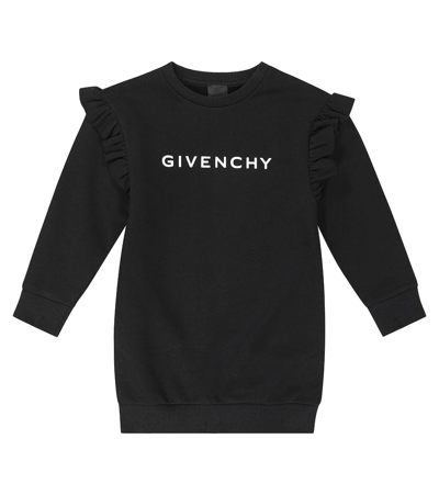Givenchy Kids' Girls Black Cotton 4g Sweatshirt Dress In Blue