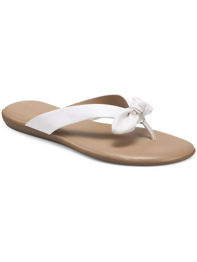 Aerosoles Cara Womens Laceless Slip On Thong Sandals In White