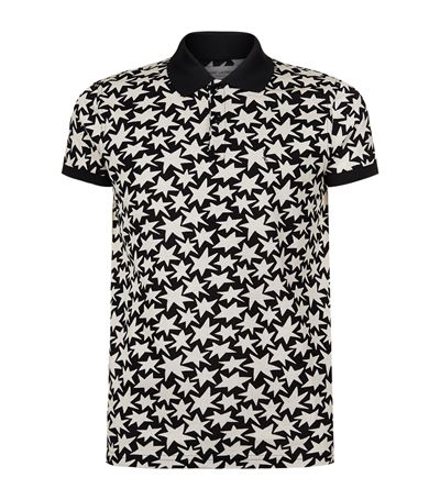Saint Laurent Allover Star-print Polo Shirt, Black/white | ModeSens