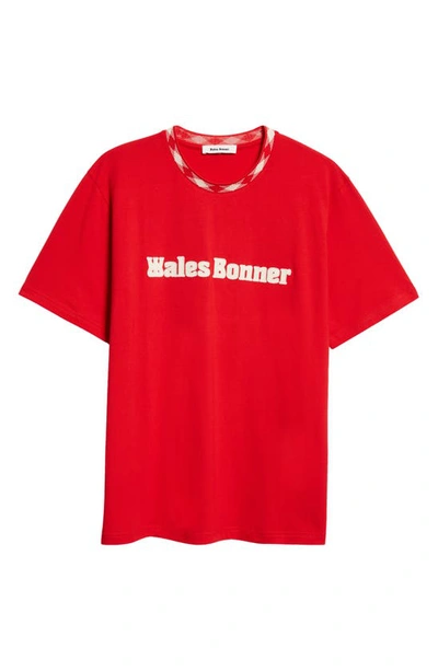 Wales Bonner Original Sorbonne-print Organic-cotton T-shirt In Red