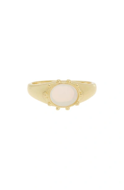 Argento Vivo Sterling Silver Mother Of Pearl Ring In Gold