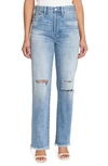 Pistola Cassie High Waist Straight Leg Jeans In Bayview Distressed