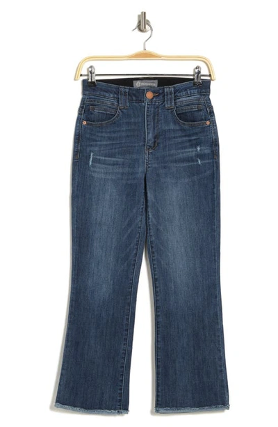 Democracy Ab Tech High Waist Fray Hem Crop Jeans In Indigo Art