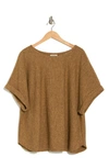 Max Studio Dolman Short Sleeve Top In Vicuna