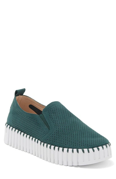 Ilse Jacobsen Tulipu Perforated Platform Sneaker In Beetle