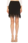 Alexia Admor Flora Feather Trim Miniskirt In Black