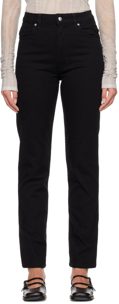 Eckhaus Latta Black Straight Leg Jeans In Almost Black