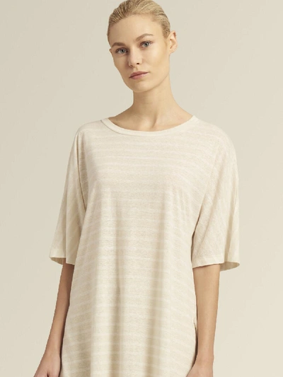 Modern American Designer Crew Neck Tee In Dark Cream