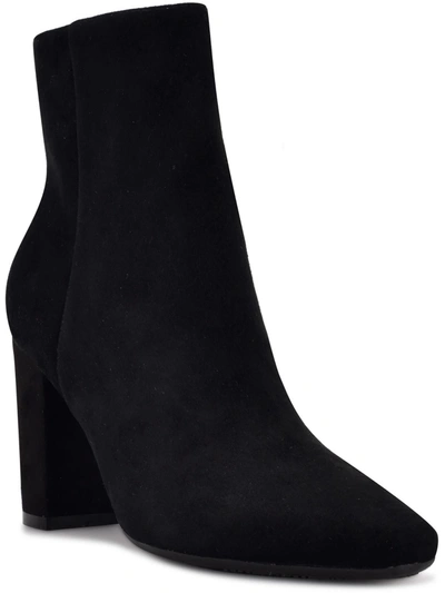 Nine West Ghost Womens Suede Zip Up Ankle Boots In Black