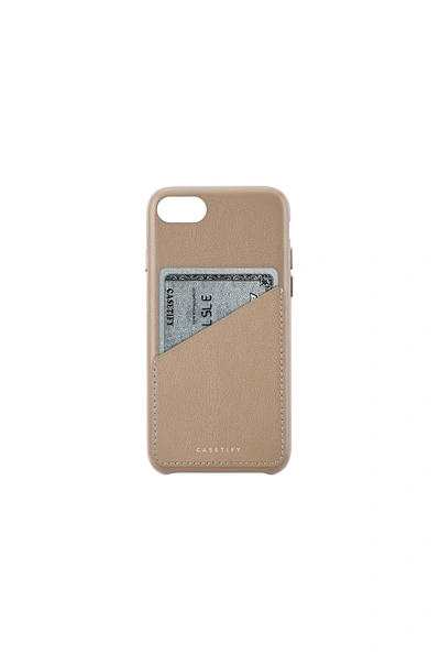 Casetify Iphone 6/7/8 皮革卡饰手机壳 In Brown