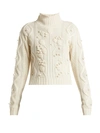 Joseph Wool Cable-knit Cropped Sweater, Ecru In Cream