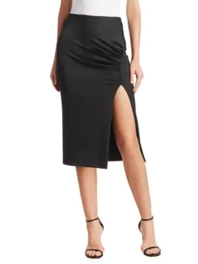 Cushnie Et Ochs High-waist Fitted Jersey Pencil Dress W/ Front Slit In Black