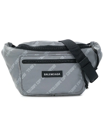 Balenciaga Explorer Printed Shell Belt Bag In Grey