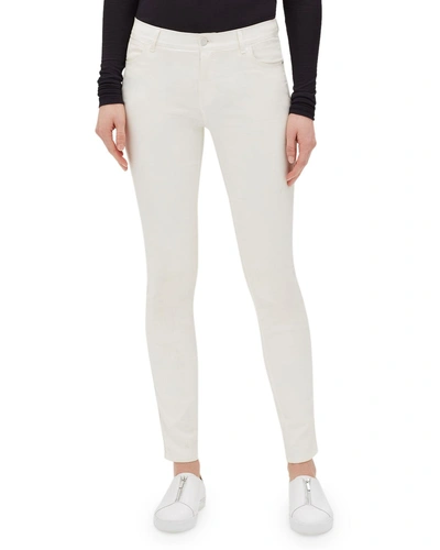 Lafayette 148 Mercer Skinny-leg Waxed Denim Jeans In White