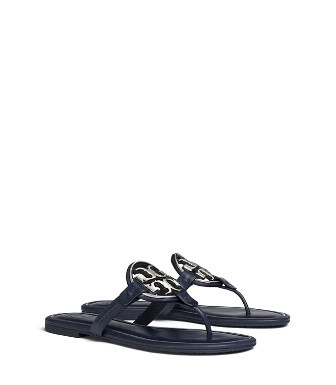 tory burch silver flip flops