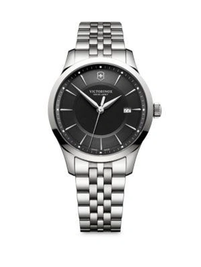 Victorinox Swiss Army Alliance Stainless Steel Bracelet Watch In Black