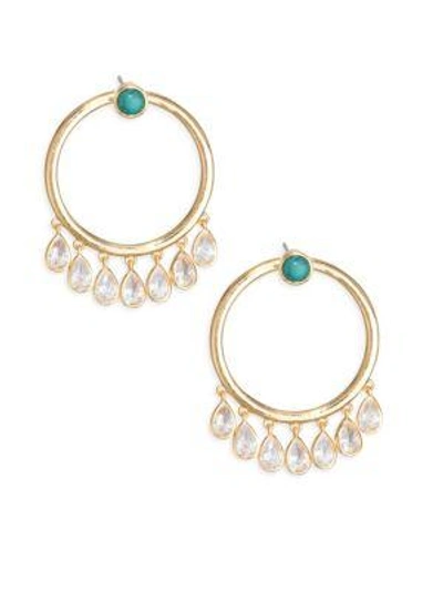 Jules Smith Calypso Crystal Hoops In Yellow Gold