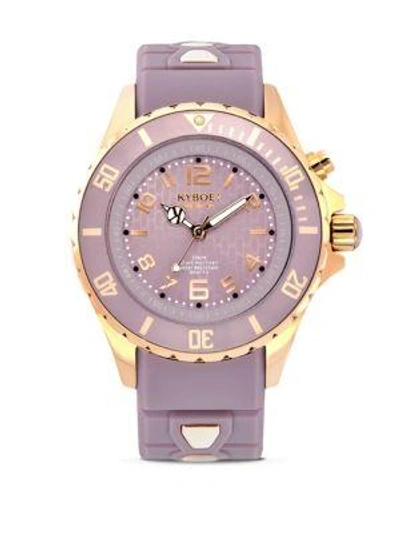 Kyboe! Rose Goldtone Stainless Steel & Silicone Strap Watch In Lavender