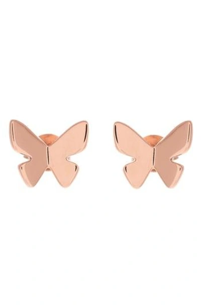 Olivia Burton Social Butterfly Rose Gold-plated Earrings