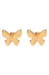 Olivia Burton Social Butterfly Stud Earrings In Gold