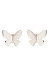 Olivia Burton Social Butterfly Stud Earrings In Silver