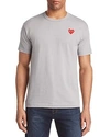 Comme Des Garçons Play Red Heart Crewneck Tee In Gray