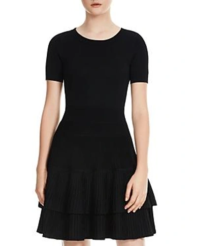 Maje Raliano Tiered Dress In Black