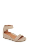 Gentle Souls By Kenneth Cole Gianna Wedge Sandal In Mushroom Nubuck