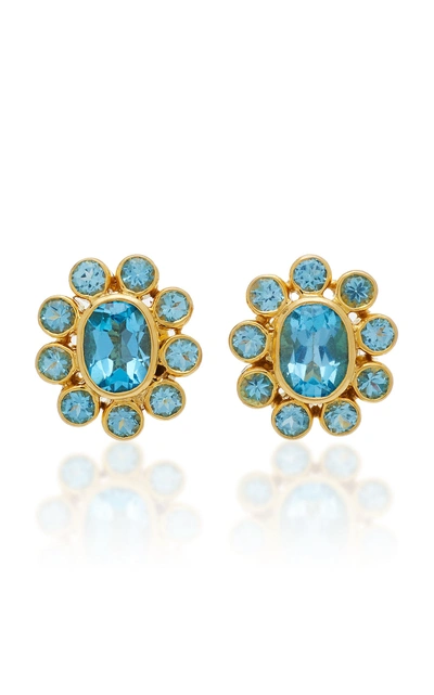 Amrapali 18k Gold Blue Topaz Earrings