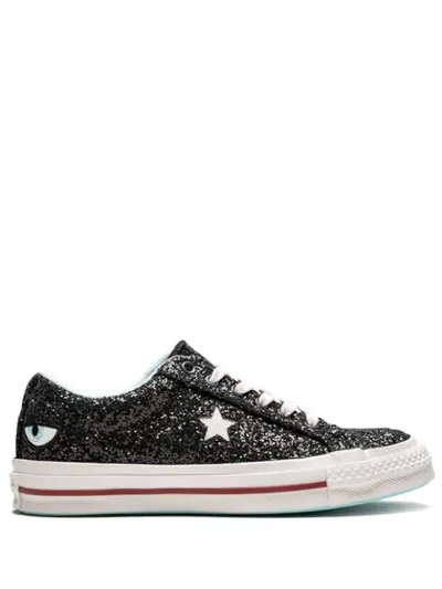 Converse Women's One Star Ox X Chiara Ferragni Glitter Sneakers In Black/glacier Blue