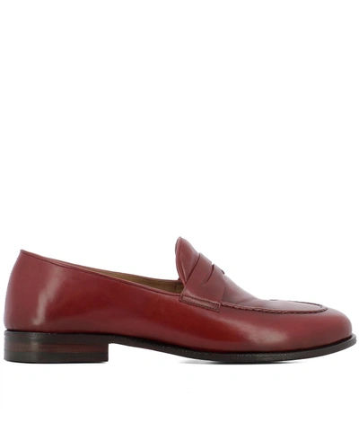 Alberto Fasciani Red Leather Loafers